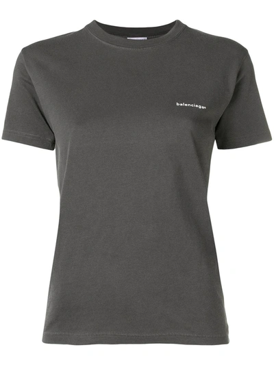 Balenciaga Crew Neck T-shirt In Grey