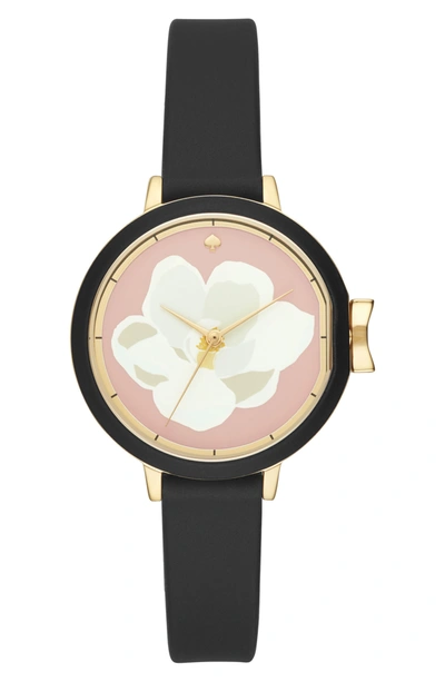 Kate Spade Park Row Silicone Strap Watch, 34mm In Black Multi
