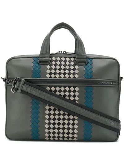 Bottega Veneta Intrecciato Briefcase In Grey