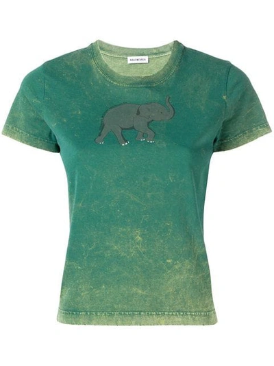 Balenciaga Elephant T-shirt In Green