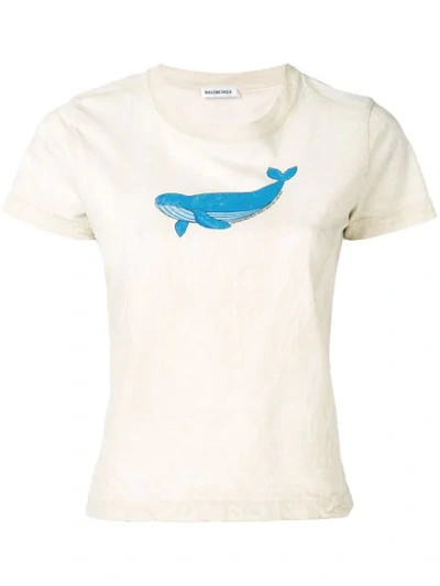 Balenciaga Whale T-shirt In Neutrals