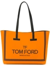 Tom Ford Logo Print Shopper In Orange
