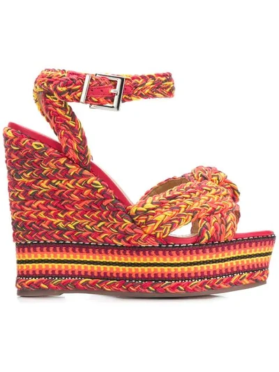 Schutz Braided Wedges In Red