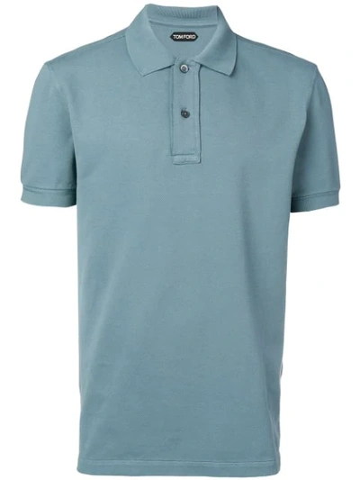 Tom Ford Plain Polo Shirt In Blue