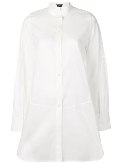 Ann Demeulemeester High Neck Shirt In White