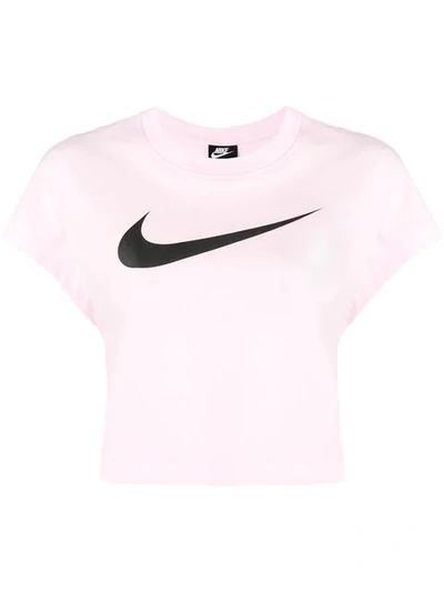 Nike Logo Print T In Pink