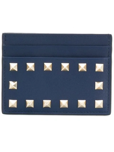 Valentino Garavani Rockstud Cardholder In Blue