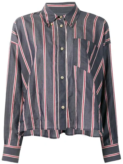 Isabel Marant Étoile Striped Collared Shirt In Black
