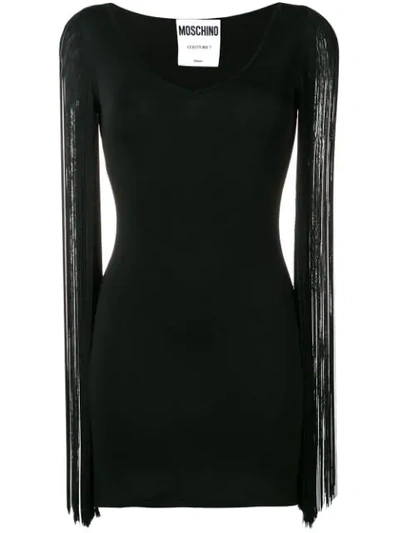 Moschino Short Fitted Dress In Black
