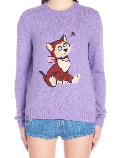 Miu Miu Alice In Wonderland Cat Sweater In Purple
