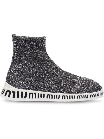 Miu Miu Sequinned Hi In Black