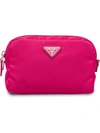 Prada Fabric Cosmetic Pouch In Pink