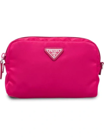Prada Fabric Cosmetic Pouch In Pink