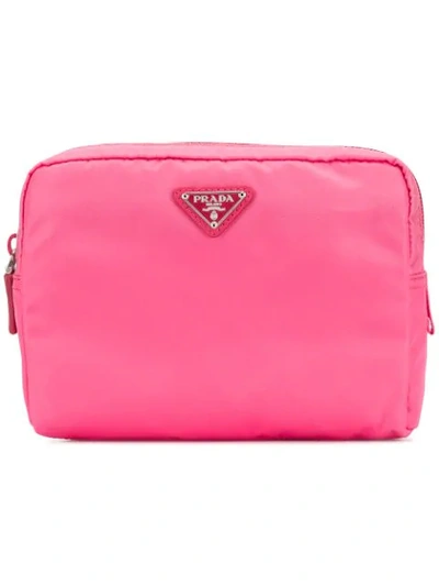 Prada Nylon Make-up Bag In Pink