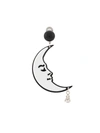 Miu Miu Clip-on Moon Earring In White