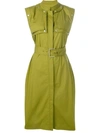 Proenza Schouler Belted Trench Dress In Green