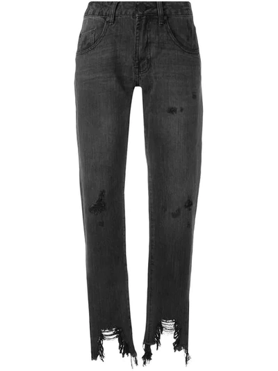 One Teaspoon Awesome Baggies Cropped Jeans In Black