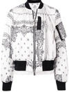 Sacai Bandana Print Bomber Jacket In Off-white