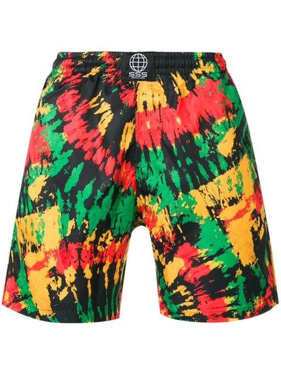 Sss World Corp Abstract Print Swim Shorts In Black