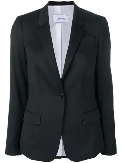 Calvin Klein Long Sleeved Suit Jacket In Black