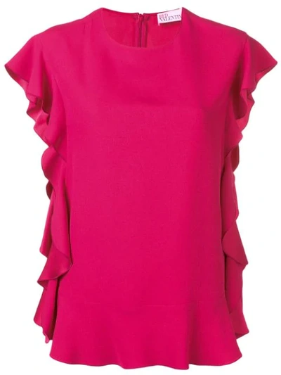 Red Valentino Ruffle Detail Top In Pink