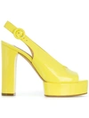Casadei Slingback High Sandals In Yellow