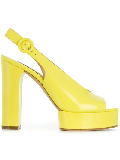 Casadei Slingback High Sandals In Yellow