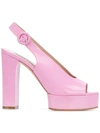 Casadei Slingback Platform Sandals In Pink