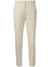 Etro Tapered Cropped Chinos In Neutrals
