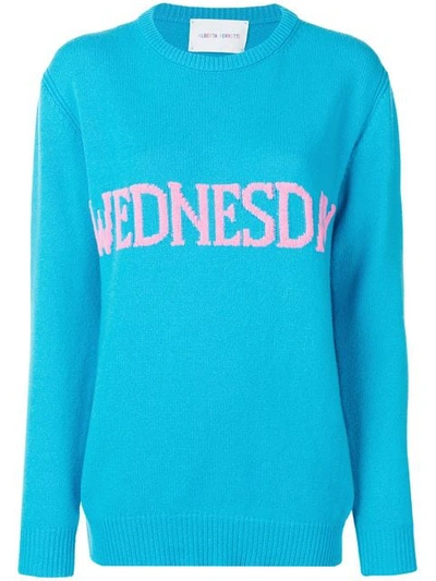 Alberta Ferretti Wednesday Sweater In Blue