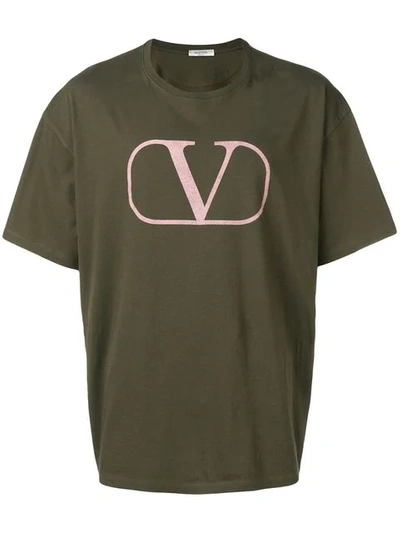 Valentino Vlogo T-shirt In Green