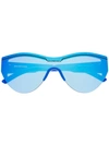Balenciaga Mirrored Oversized Sunglasses In Blue