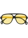 Gucci Logo Aviator Sunglasses In Black