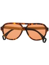 Gucci Tortoiseshell Aviator Sunglasses In 006 Brown