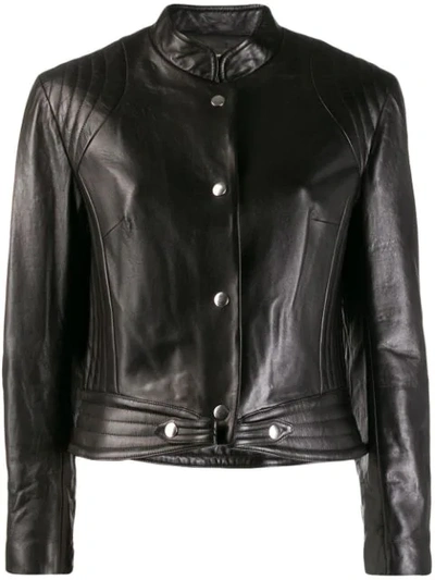 Isabel Marant Cropped Leather Jacket In Black