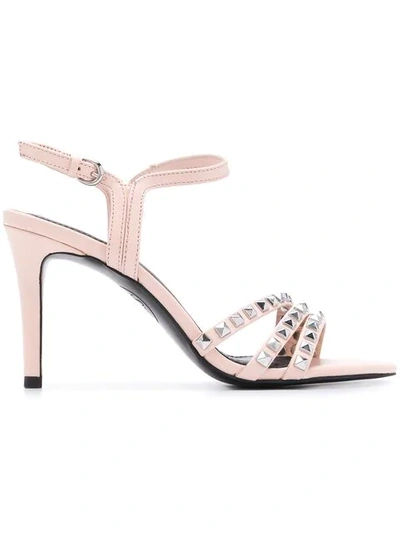 Ash Hello Pyramid Stud Sandals In Pink