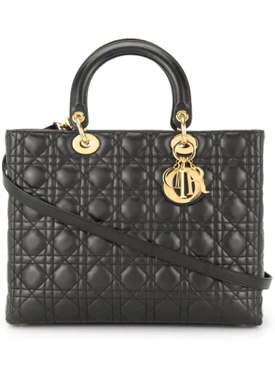Pre-owned Dior Lady  2way Hand Bag In Black