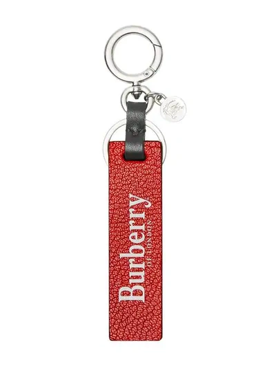 Burberry Silver Metallic Triangle And Square Shape Keyring - 黑色 In Black