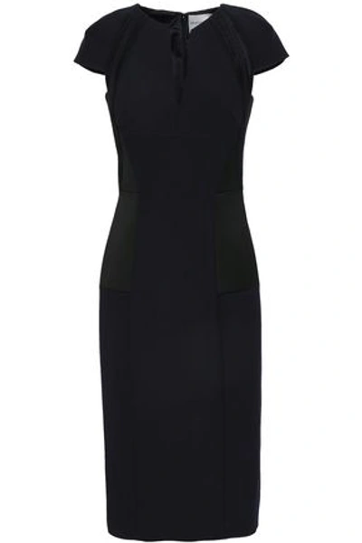 Amanda Wakeley Woman Satin-trimmed Ponte Dress Midnight Blue