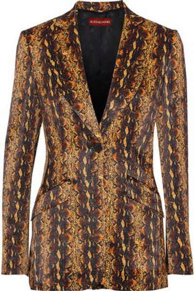 Alexa Chung Alexachung Woman Snake-print Satin Blazer Animal Print