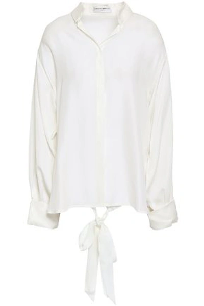 Amanda Wakeley Woman Silk Crepe De Chine Shirt Ecru