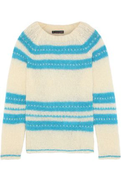 Alexa Chung Alexachung Woman Intarsia Mohair-blend Sweater Azure