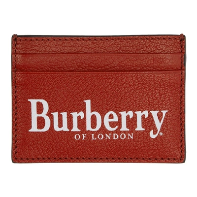 Burberry Logo Print Leather Card Case In A1333 Rust