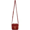 Saint Laurent Pillarbox Red Vicky Quilted Patent Leather Camera Bag In 6805 Red