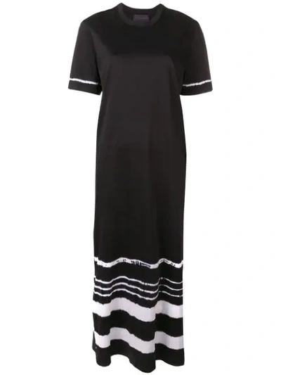 Diesel Black Gold Tie-dye Long Dress In Black