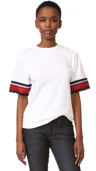 Victoria Victoria Beckham Cotton T-shirt With Ribbons In White | ModeSens