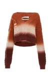 Off-white Degradé Cropped Knit Sweater In Red