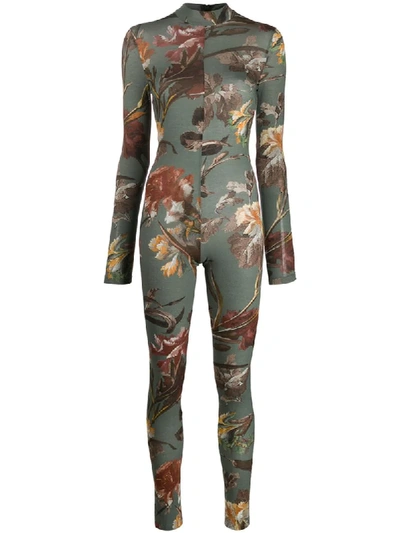 Off-white Flora-print Fitted Jump Suit In Floral