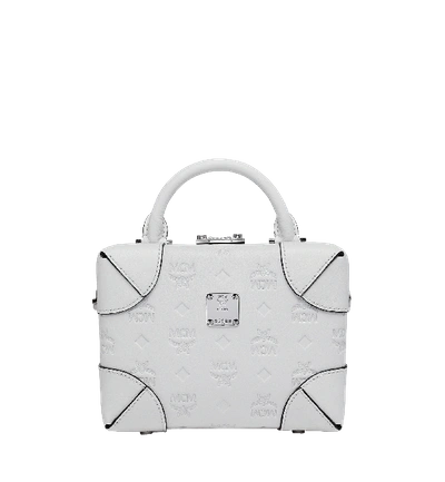 Mcm Soft Berlin Crossbody Bag In Monogram Leather In White