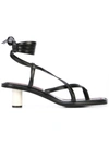 Proenza Schouler Cylindrical-heel Wrap-around Leather Sandals In Black